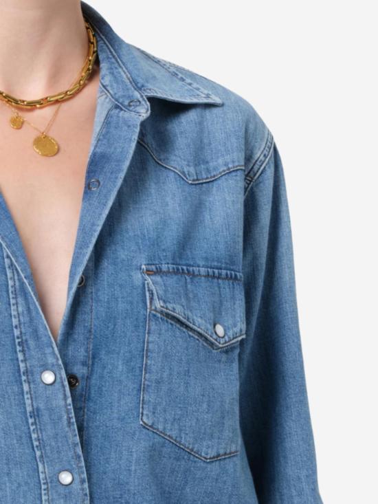  시티즌 오브 휴머니티 데님 셔츠 크롭 웨스턴 셔츠 (캐롤라이나 블루) - CITIZEN OF HUMANITY