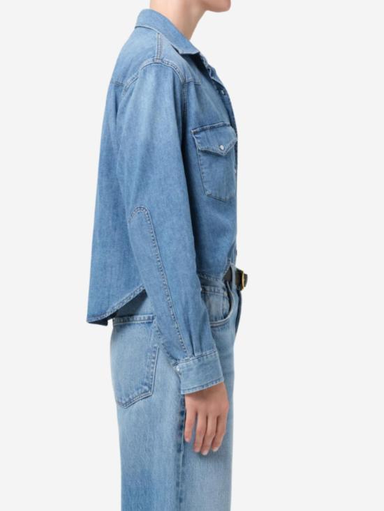  시티즌 오브 휴머니티 데님 셔츠 크롭 웨스턴 셔츠 (캐롤라이나 블루) - CITIZEN OF HUMANITY