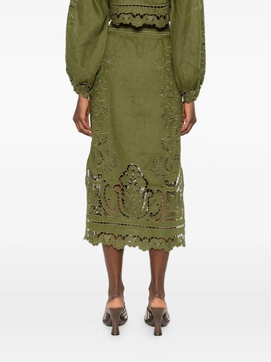 26SS 팜 리오 롱 스커트 344609L0013 Green - FARM RIO