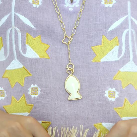  아샤 목걸이/팬던트 아이보리 피쉬 펜던트 - ASHA