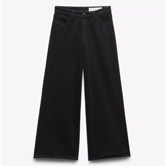  랙앤본 데님 팬츠 에이든 로우라이즈 와이드 레그 진 블랙