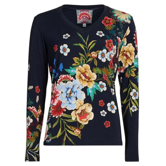  조니 와스 긴팔 티셔츠 Johnny Was Janie Favorite 긴팔 V넥 티셔츠 Advestia