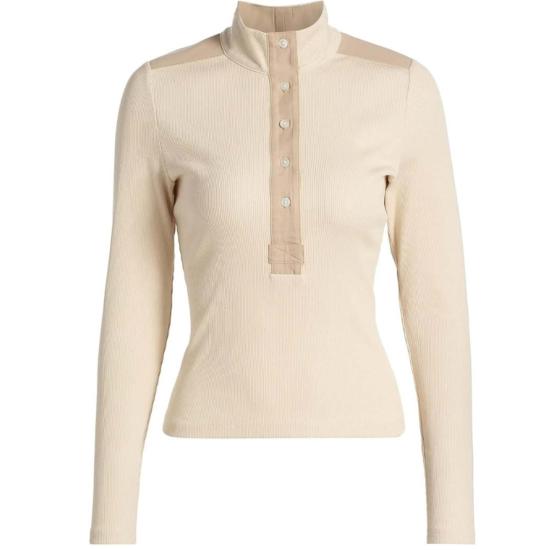  베로니카비어드 긴팔 티셔츠 베로니카 비어드 레이나트 골지 니트 긴팔 상의 라임스톤