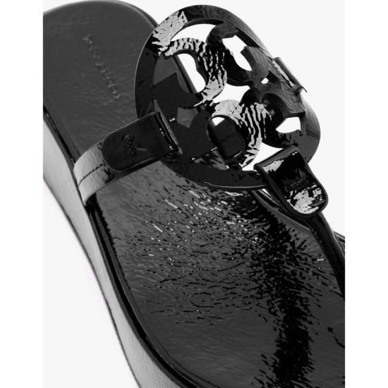  토리버치 샌들 토리 버치 밀러 웨지 25mm  퍼펙트 블랙 페이턴트 - TORY BURCH