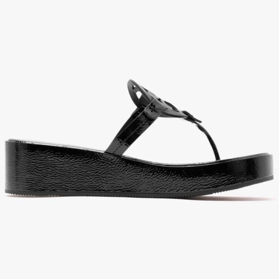  토리버치 샌들 토리 버치 밀러 웨지 25mm  퍼펙트 블랙 페이턴트