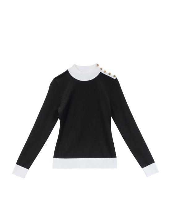 25FW 칼라거펠트 터틀넥 A4W18038 999 black NERO BIANCO