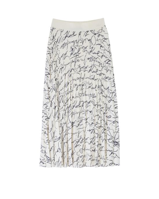 25FW 칼라거펠트 미디 스커트 A3W12016 2CP BIANCO NERO