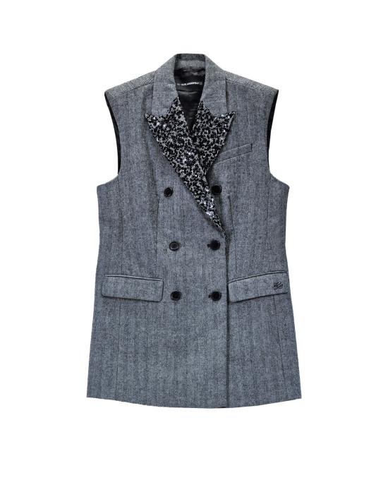 25FW 칼라거펠트 베스트 A4W14043 262 grey black GRIGIO MULTI