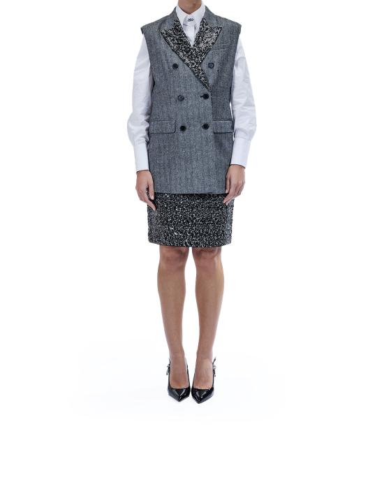 25FW 칼라거펠트 베스트 A4W14043 262 grey black GRIGIO MULTI - KARL LAGERFELD