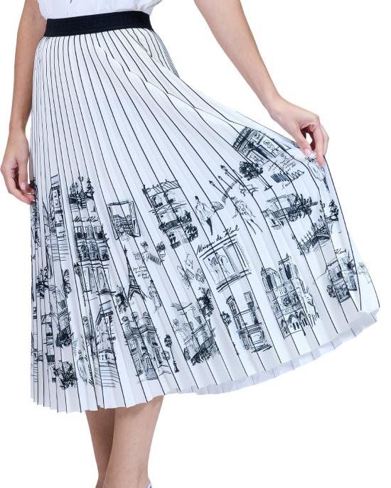 25FW 칼라거펠트 미디 스커트 A4W12024 461 Pristine OFF WHITE - KARL LAGERFELD