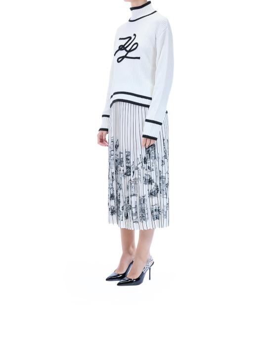25FW 칼라거펠트 터틀넥 A4W18051 100 white BIANCO NERO - KARL LAGERFELD