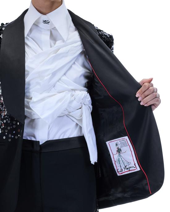 25FW 칼라거펠트 수트 자켓 A4W14052 999 black NERO MULTI - KARL LAGERFELD