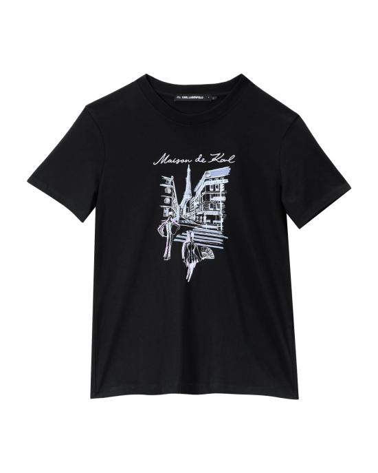 25FW 칼라거펠트 반팔 티셔츠 A4W17087 999 black NERO