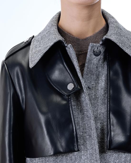 25FW 칼라거펠트 코트 A4W15036 262 grey black GRIGIO MULTI - KARL LAGERFELD