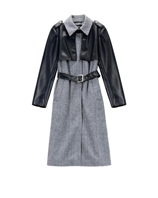 25FW 칼라거펠트 코트 A4W15036 262 grey black GRIGIO MULTI