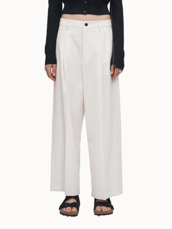  마리아 맥마누스 크롭 팬츠 플리츠 앞면 와이드 레그  아이보리 - MARIA MCMANUS