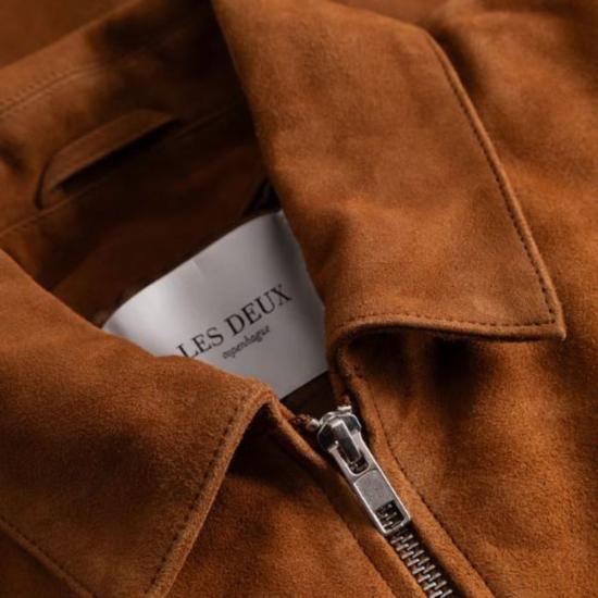  레듀 무스탕 Les Deux Nyle 스웨이드 코치 재킷 브라운 - LES DEUX