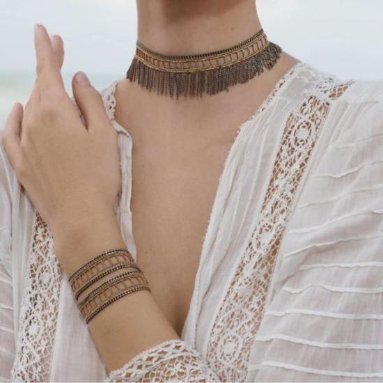  Marie Laure Chamorel 팔찌 마리 로르 샤모렐 1 D003 빈티지 리본 더블 랩 브레이슬릿 - OTHER BRANDS