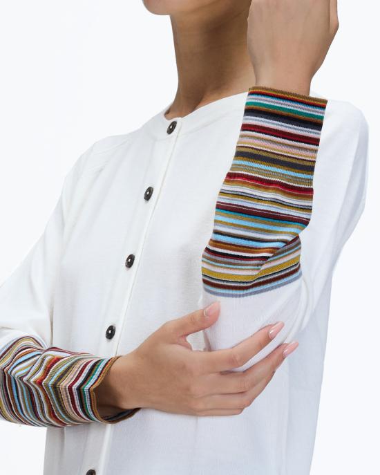 25FW 폴 스미스 가디건 W1R 508N T11145 02 BIANCO MULTI - PAUL SMITH