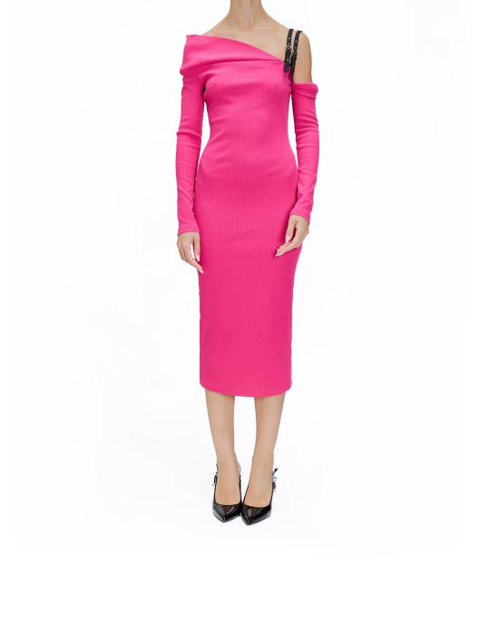 25FW 베르사체 미디 원피스 79HAO974 J0259 474 ROSA - VERSACE