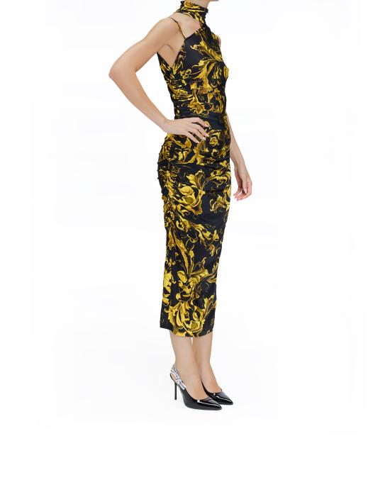 25FW 베르사체 롱 원피스 79HAO909 JS500 G89 NERO MULTI - VERSACE