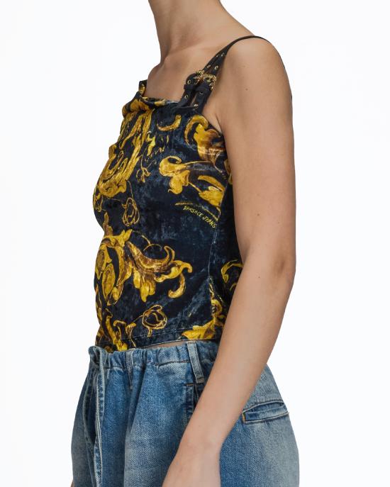 25FW 베르사체 민소매 티셔츠 79HAM616 JS508 G89 NERO MULTI - VERSACE