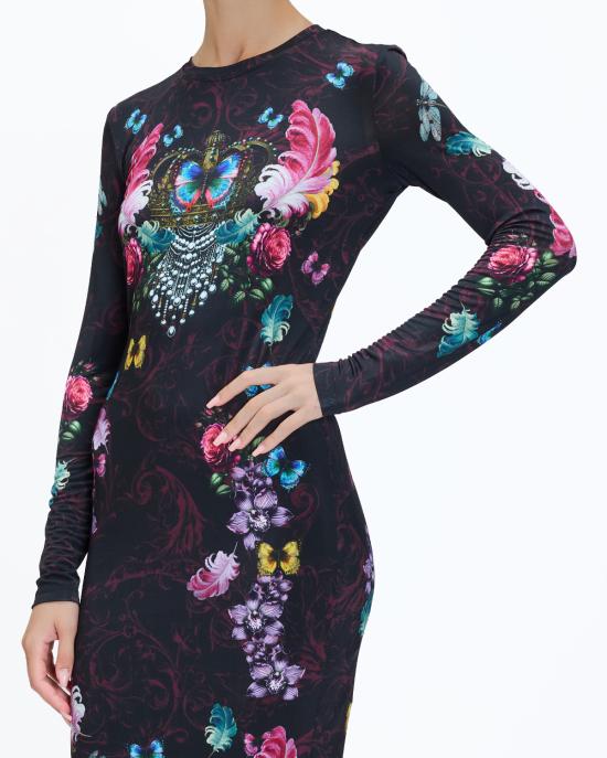 25FW 베르사체 롱 원피스 79HAO9P0 JS491 U39 MULTICOLOR - VERSACE