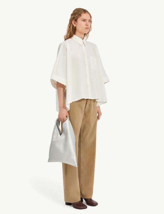  MM6 메종마르지엘라 반팔 티셔츠 Mm6 메종 마르지엘라 크롭 버튼업 셔츠 화이트 - MM6 MAISON MARGIELA