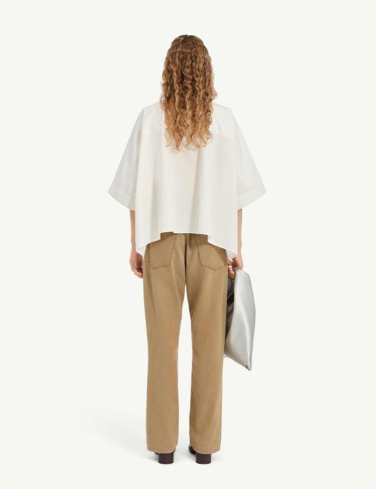  MM6 메종마르지엘라 반팔 티셔츠 Mm6 메종 마르지엘라 크롭 버튼업 셔츠 화이트 - MM6 MAISON MARGIELA