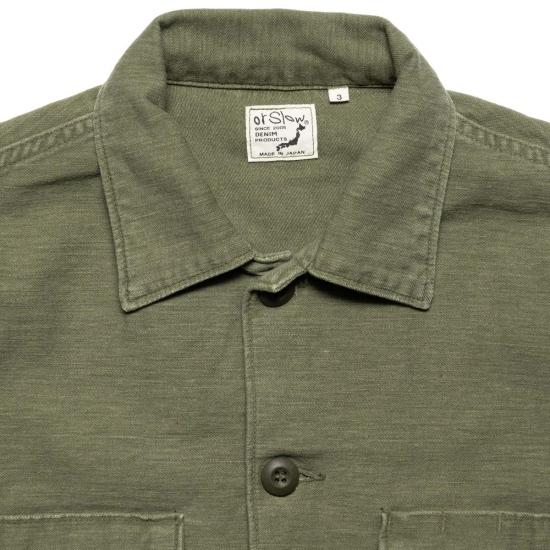  오어슬로우 긴팔 셔츠 오슬로 빈티지 워싱 4포켓 미군 - ORSLOW