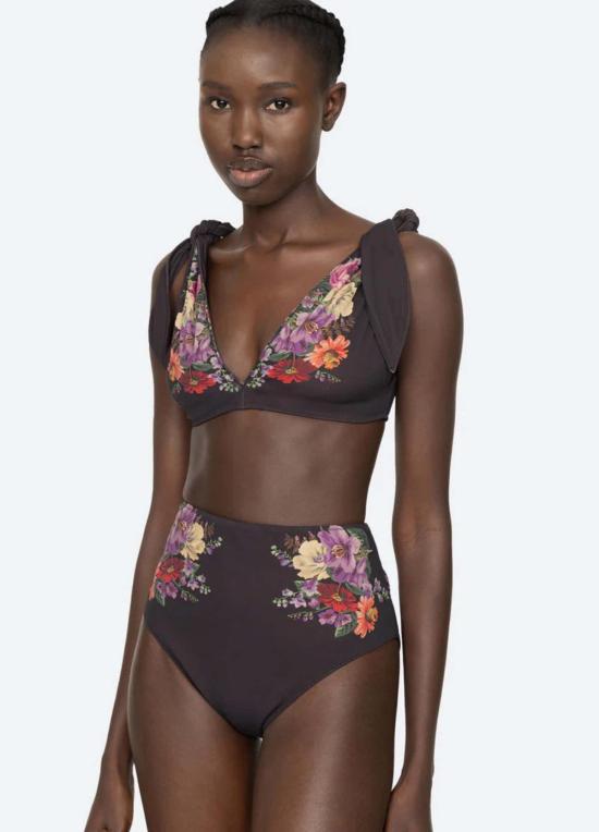  씨뉴욕 비키니 수영복 Sea Ny Viktoria 프린트 타이 스트랩 비키니 탑 - SEA NY