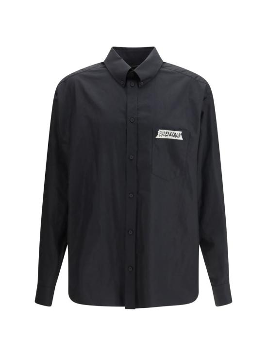 26SS 발렌시아가 긴팔 셔츠 857809TRM28 1000 Black