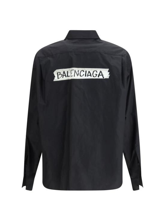 26SS 발렌시아가 긴팔 셔츠 857809TRM28 1000 Black - BALENCIAGA