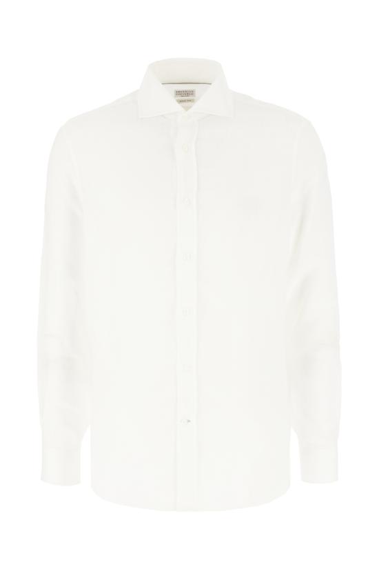 26SS 브루넬로 쿠치넬리 이지 핏 셔츠 MM6840627 C001 Bianco