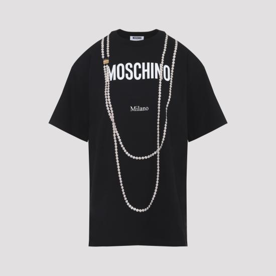 26SS 모스키노 반팔 티셔츠 261E0718 0541 NERO - MOSCHINO