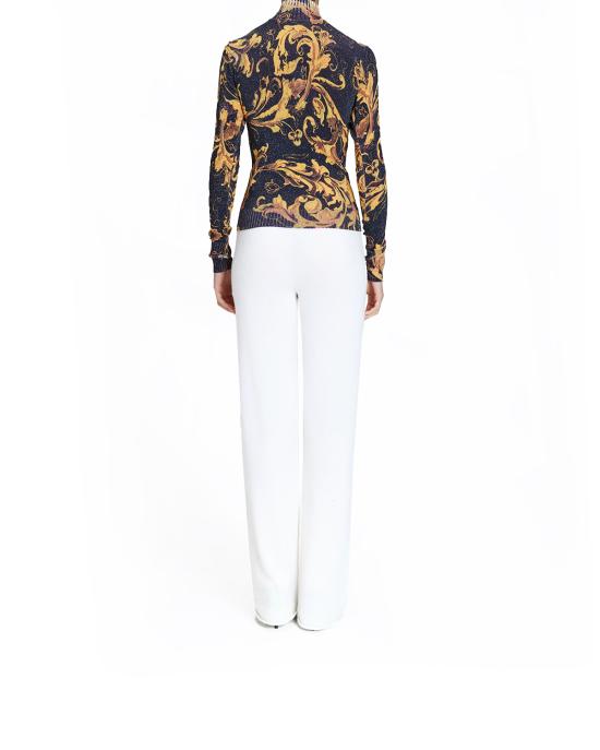 25FW 베르사체 터틀넥 79HAFM04 CMN04 G89 NERO MULTI - VERSACE