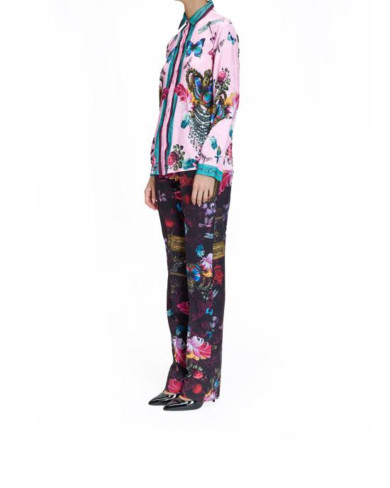 25FW 베르사체 긴팔 티셔츠 79HAL2P1 NS728 459 ROSA MULTI - VERSACE