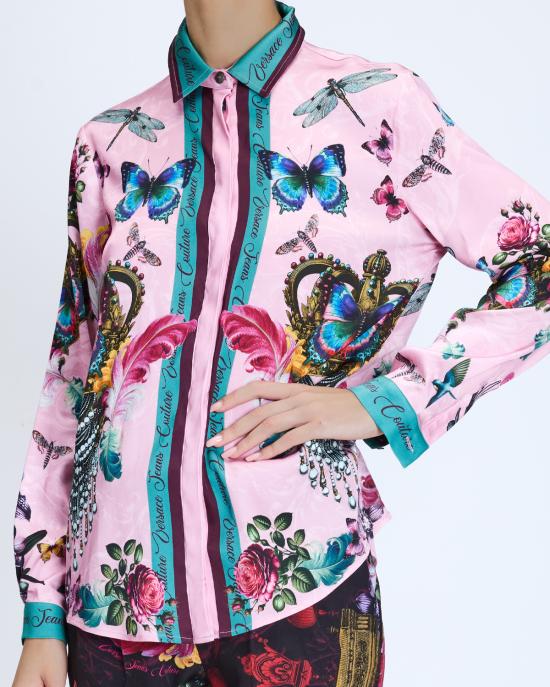 25FW 베르사체 긴팔 티셔츠 79HAL2P1 NS728 459 ROSA MULTI - VERSACE