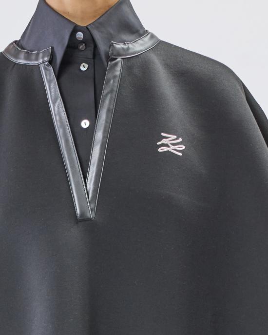 25FW 칼라거펠트 케이프 A3W20016 999 black NERO - KARL LAGERFELD