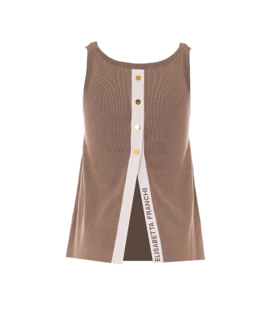 26SS 엘리자베타프랜치 긴팔 티셔츠 TK72S61E2 727 Brown - ELISABETTA FRANCHI