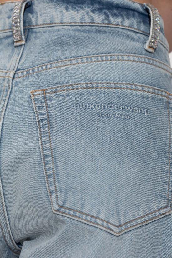  알렉산더 왕 데님 팬츠 플로트 미드라이즈 릴렉스드 진 (크리스탈 벨트 루프 포함) 빈티지 블리치 블루 - ALEXANDER WANG