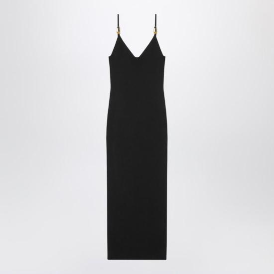 26SS 베르사체 미디 원피스 10185861A12699 S VERSA 1B000 Black