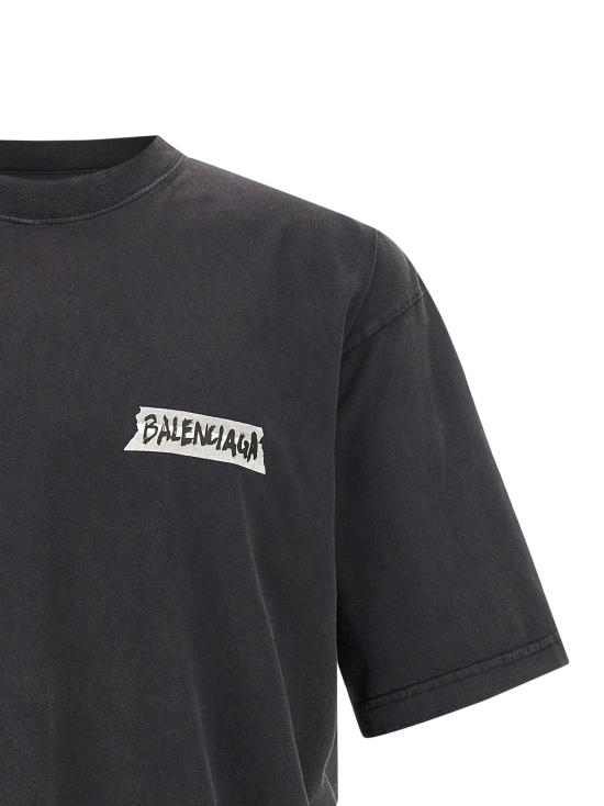 26SS 발렌시아가 반팔 티셔츠 764235TTVL61041 Black - BALENCIAGA