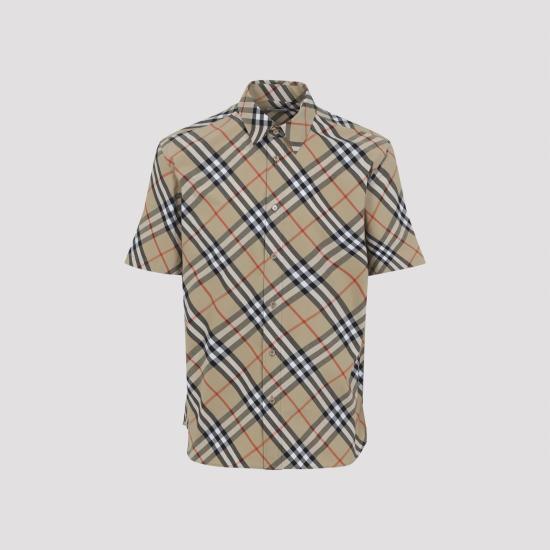 26SS 버버리 반팔 셔츠 8087637 B9368 SAND IP CHECK BROWN - BURBERRY