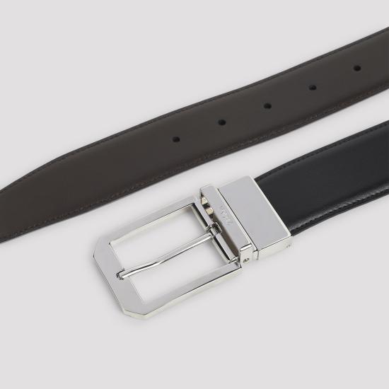 26SS 에르메네질도제냐 가죽 벨트 LHVIC B011PZ NTM NERO BROWN - ERMENEGILDO ZEGNA