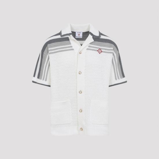 26SS 카사블랑카 반팔 셔츠 MSP26KW93301 WHITE GREY - CASABLANCA