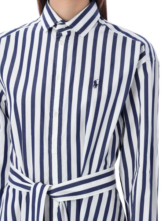 26SS 랄프 로렌 미디 원피스 211891428 001 NAVY WHITE STRIPE - RALPH LAUREN