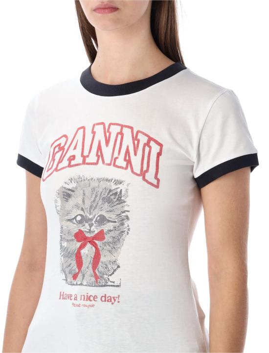 26SS 가니 키티 크롭 티셔츠 A105003011026 151 BRIGHT WHITE - GANNI