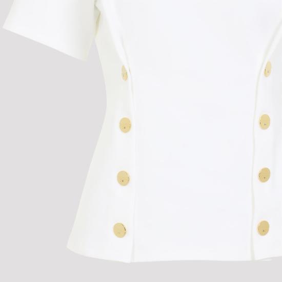 26SS 엘리자베타프랜치 반팔 티셔츠 MA00461E2 270 GESSO WHITE - ELISABETTA FRANCHI