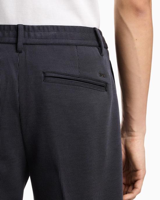 26SS 엠포리오 아르마니 스트레이트 팬츠 EM005397 AF21866 8136 CAVIAR - EMPORIO ARMANI